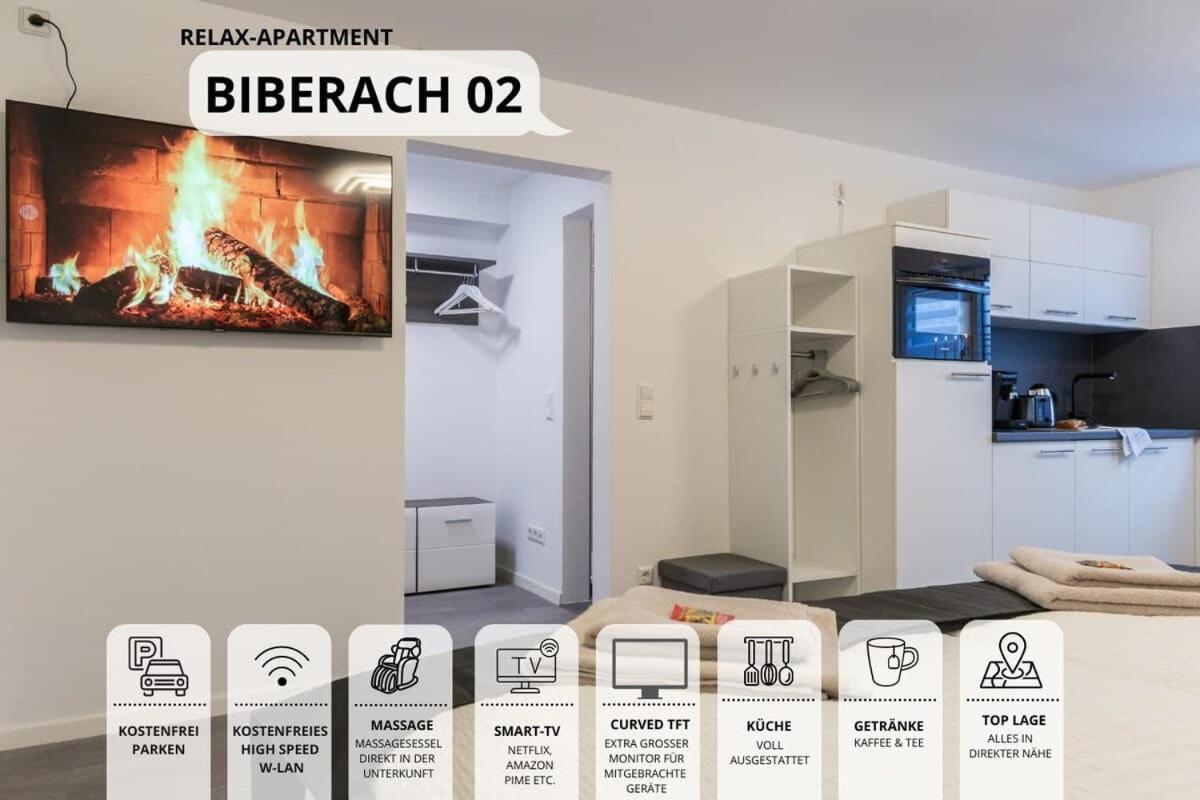 Biberach an der Riß Relaxapartment 2 Massagesessel Smarttv Kueche מראה חיצוני תמונה